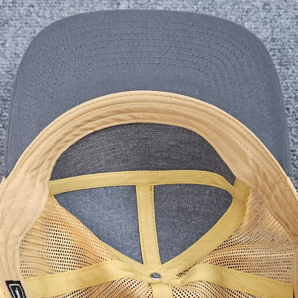 Richardson Blank Trucker Hat Mens Gray Gold Cap Flatbill Snapback Skater Utility